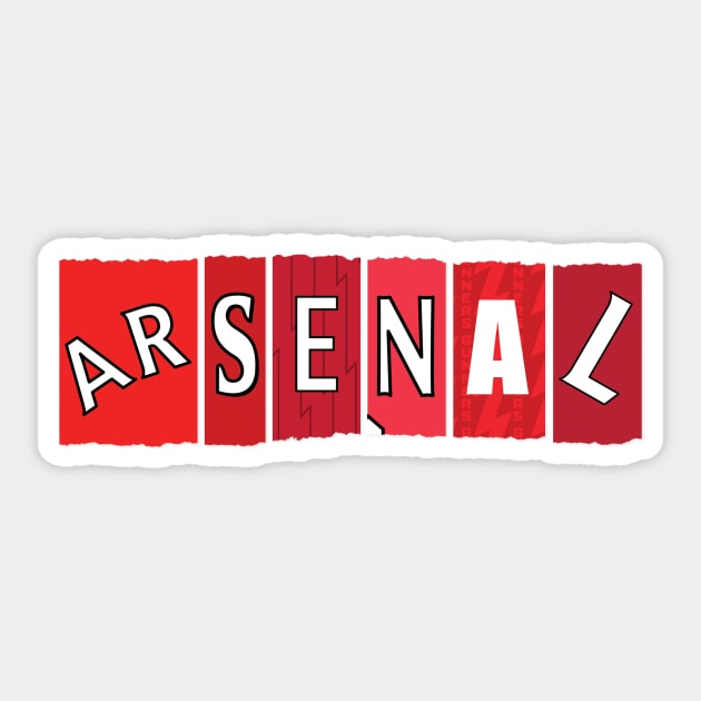 Arsenal torn jersey v3 Sticker by scotmccormack